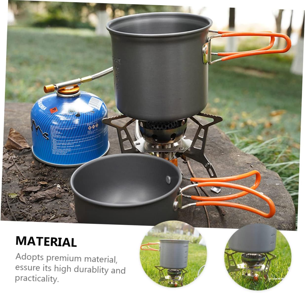 1set Outdoor Camping Cooking Pot Portable Cookware for Hiking Backpacking and Picnics Lightweight and Safe Cooking Utensils for Outdoor Adventures