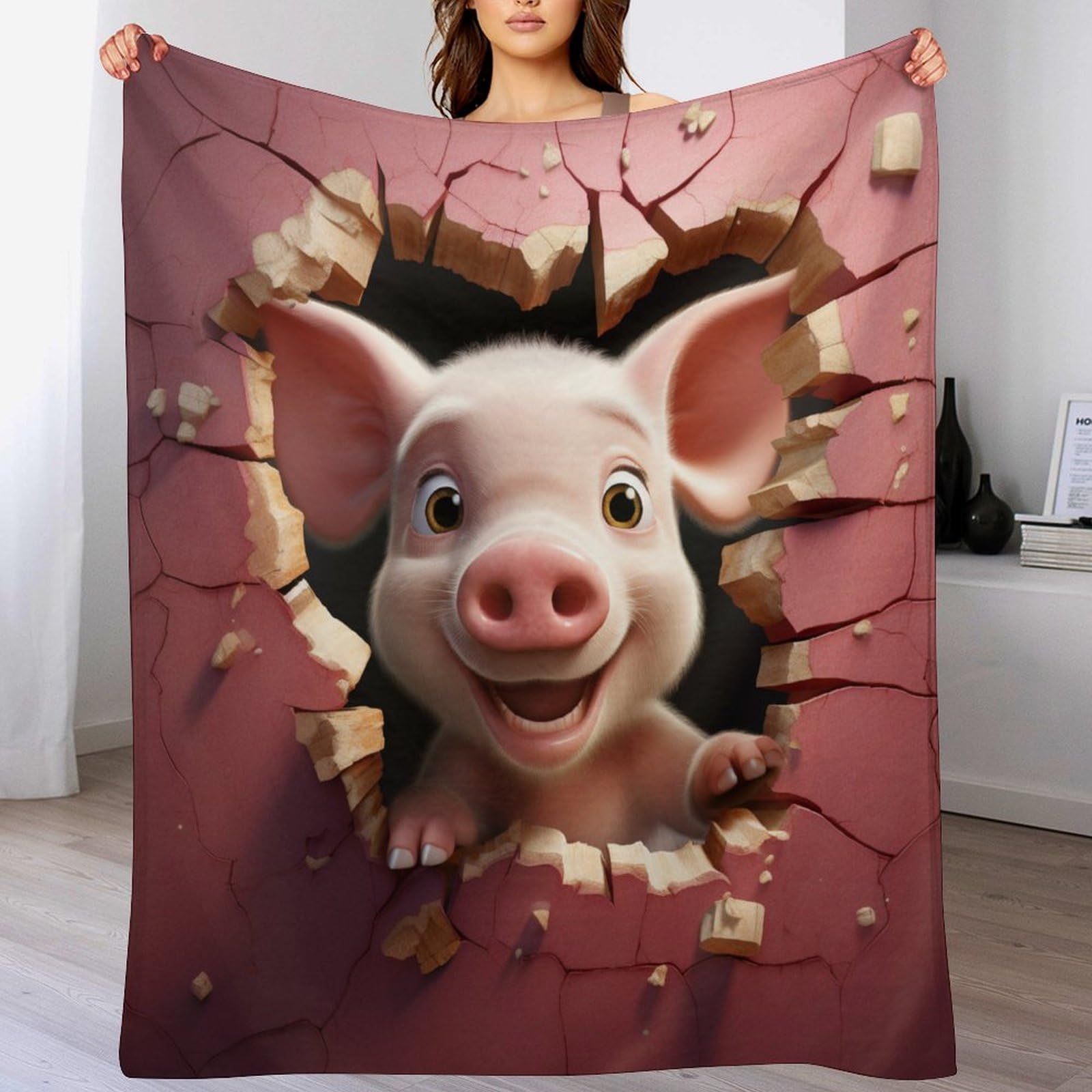 Couverture cochon mignon : fini le froid sur le canapé grâce à sa flannel chaude et douce