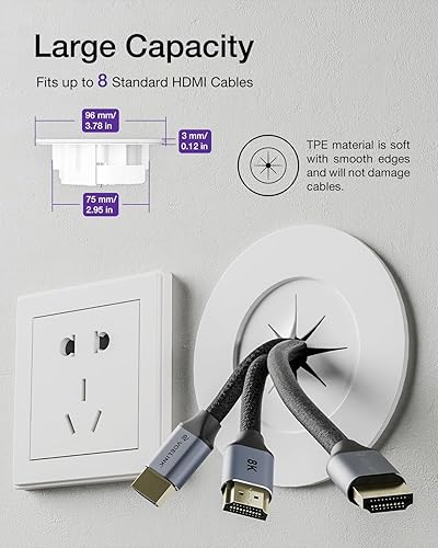 Miniatura 4 de VCELINK in Kit de organización de cables de pared con accesorio de taladro de sierra de agujero y soportes de montaje, cables de TV para montaje en