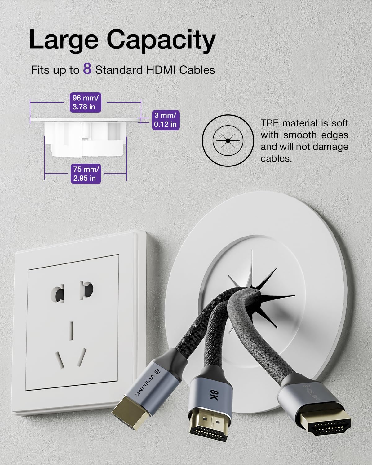 VCELINK TV Cable Hider for Wall Mounted TV In Wall Cable Management kit Easy Install, TV Wire Hiding Kit - Image 4