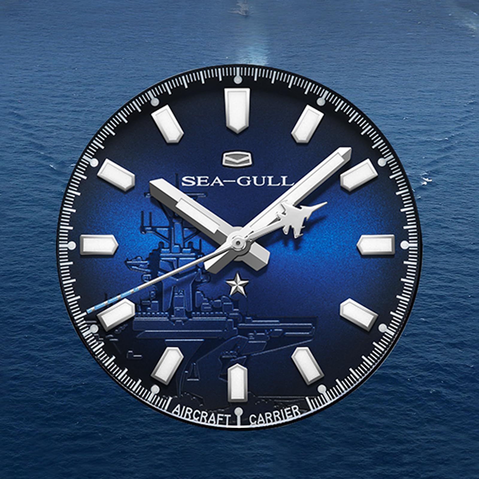 SEA-GULL Męskie automatyczne mechaniczne zegarki do nurkowania, zegarek na rękę Ocean Series Dive, mechanizm ST2500, automatyczne nawijanie, świecący, szafirowy kryształ, wodoodporność 20 barów, 1083