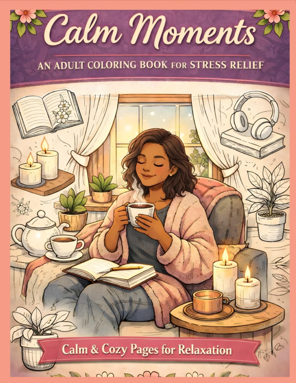 Calm Moments: An Adult Coloring Book for Stress Relief: Calming & Cozy Pages for Relaxation