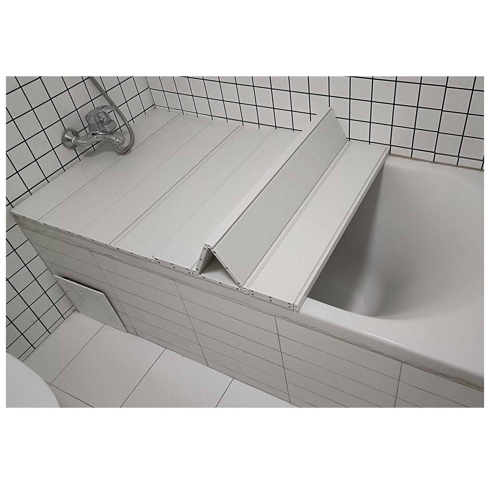 Składany pokrowiec na wannę z PCW, grubość 1,2 cm, pyłoszczelna mata łazienkowa do domowego spa, izolowany ochraniacz brodzika, przechowywanie wanny (80 x 135 x 1,2 cm)