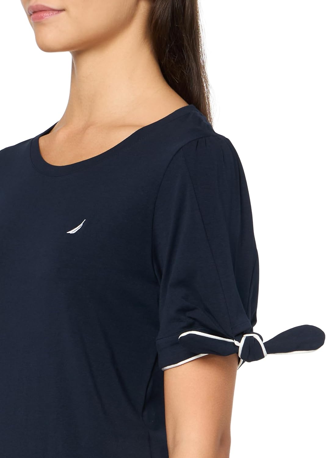 Nautica Womens Short Sleeve Cotton Solid T-Shirt - Image 3