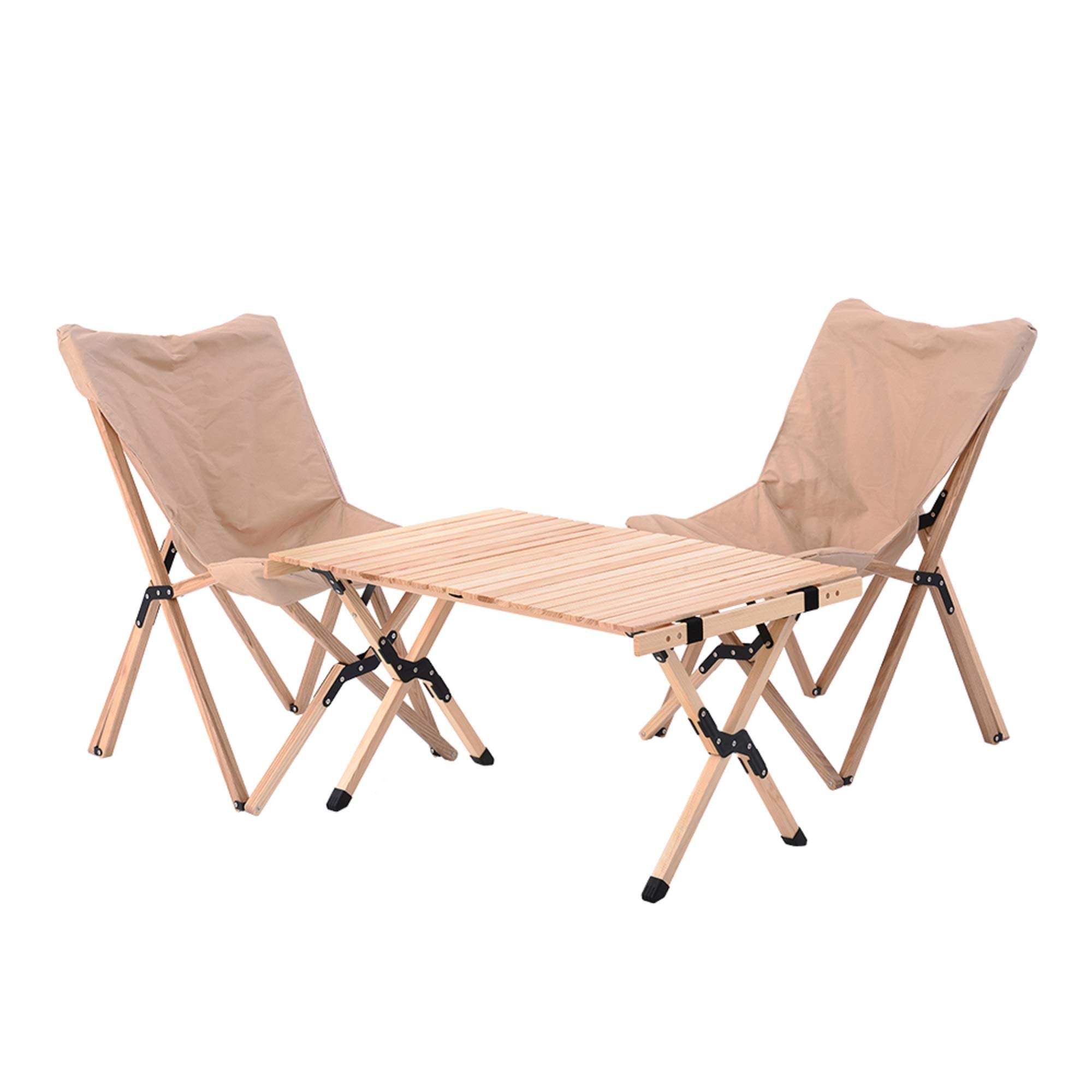 アウトドア テーブルセット 木製 折り畳み テーブル チェア 3set