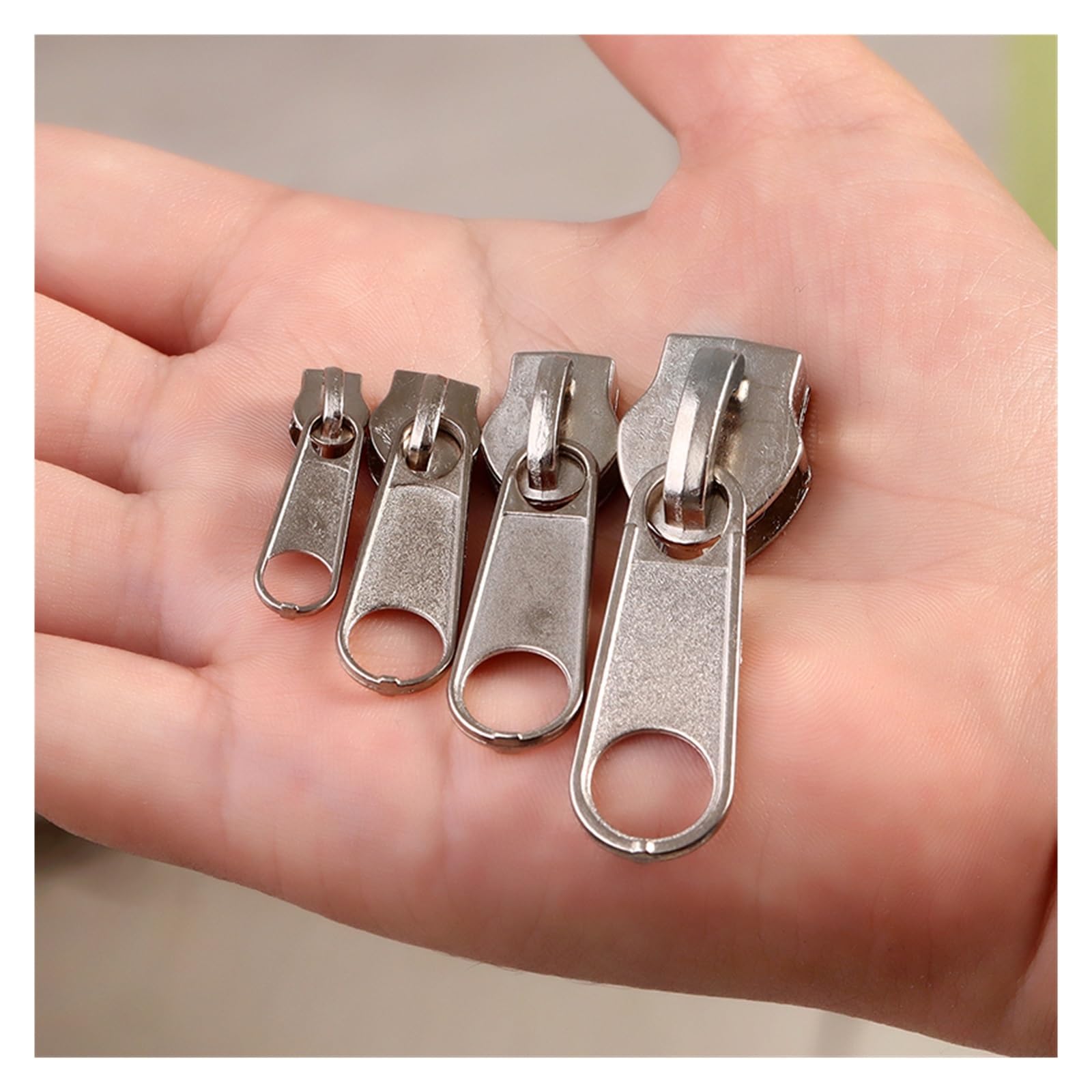 Tirones para deslizamientos de cremallera de metal 8 Uds. Cremalleras de Metal, cremalleras de nailon, chaqueta, bolso, monedero, bolsillos, reparación de cabezales de cremalleras, Kits de reparación,