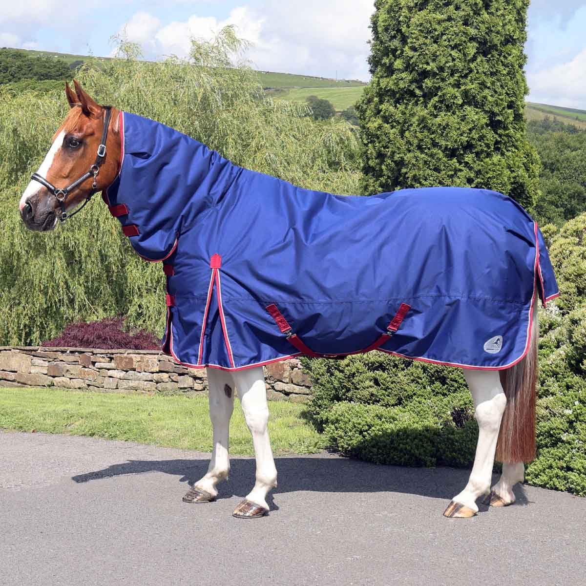 Ventomasta 200g Mediumweight Combo Turnout Rug - Durable 600 Denier Ripstop, Waterproof & Breathable with Anti-rub Lining and Adjustable Belly Straps - Navy Blue - 7FT3