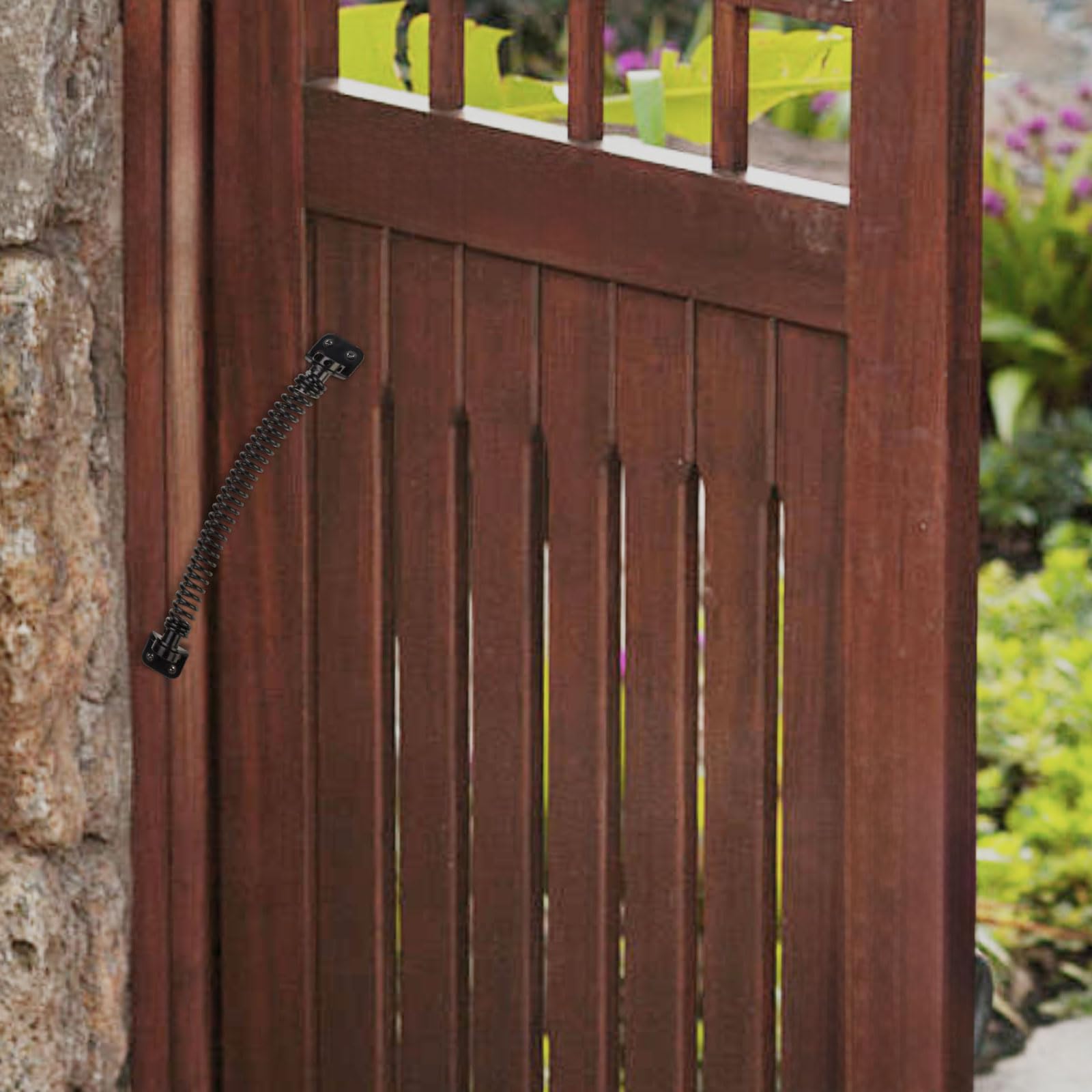 Resorte de puerta de 11-1/2 pulgadas de cierre automático, resorte de cierre de puerta resistente, resorte automático de puerta al aire libre, herrajes de cierre de puerta de tensión ajustable con
