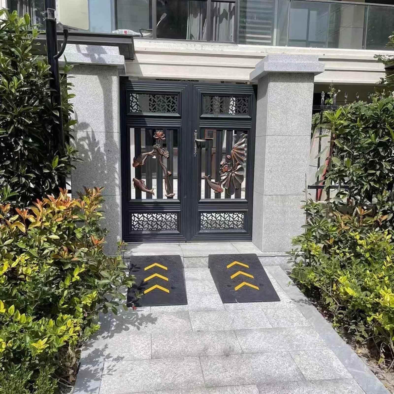 Rampa de acera portátil de Goma para entradas de vehículos, Resistente, para sillas de Ruedas, Scooters, Motocicletas, automóviles, aceras, muelles de Carga (elevación de 18 cm)