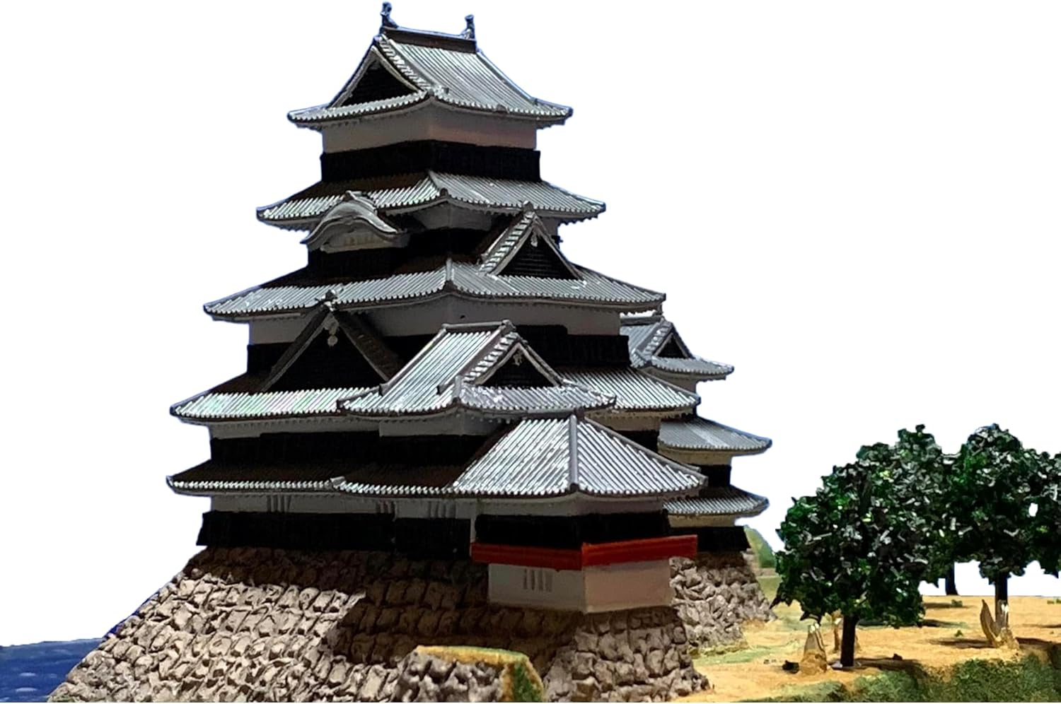 城郭ジオラマ 松本城完成模型 1/430 プラケース付 松本城 ジオラマ模型(夏