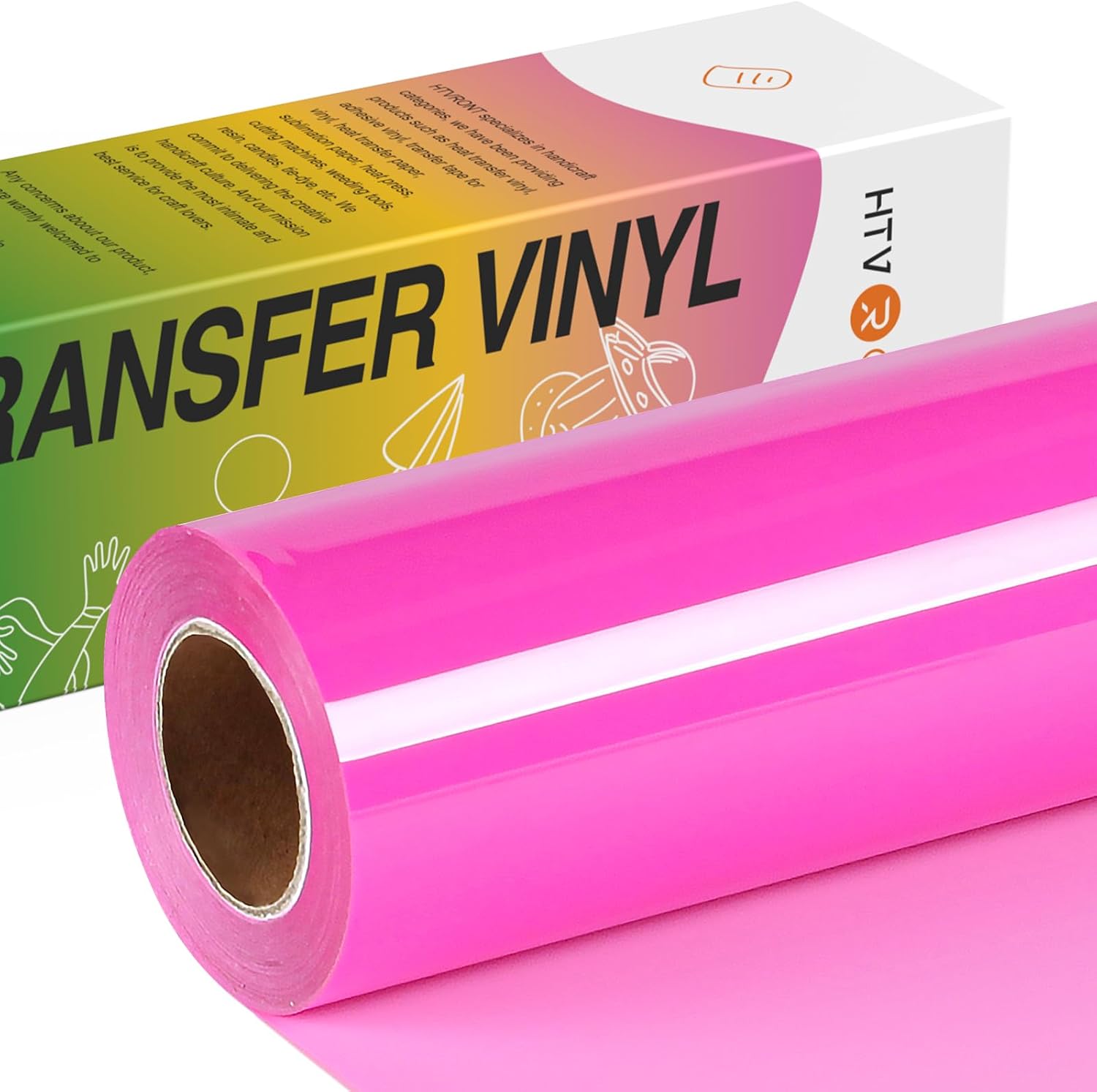 HTVRONT Magenta HTV Vinyl Roll 12" x 35ft - Magenta Heat Transfer Vinyl for Shirts, Iron on Vinyl Compatible with Cricut, Silhouette, Easy Cut & Weed Heat Press Vinyl for Designs