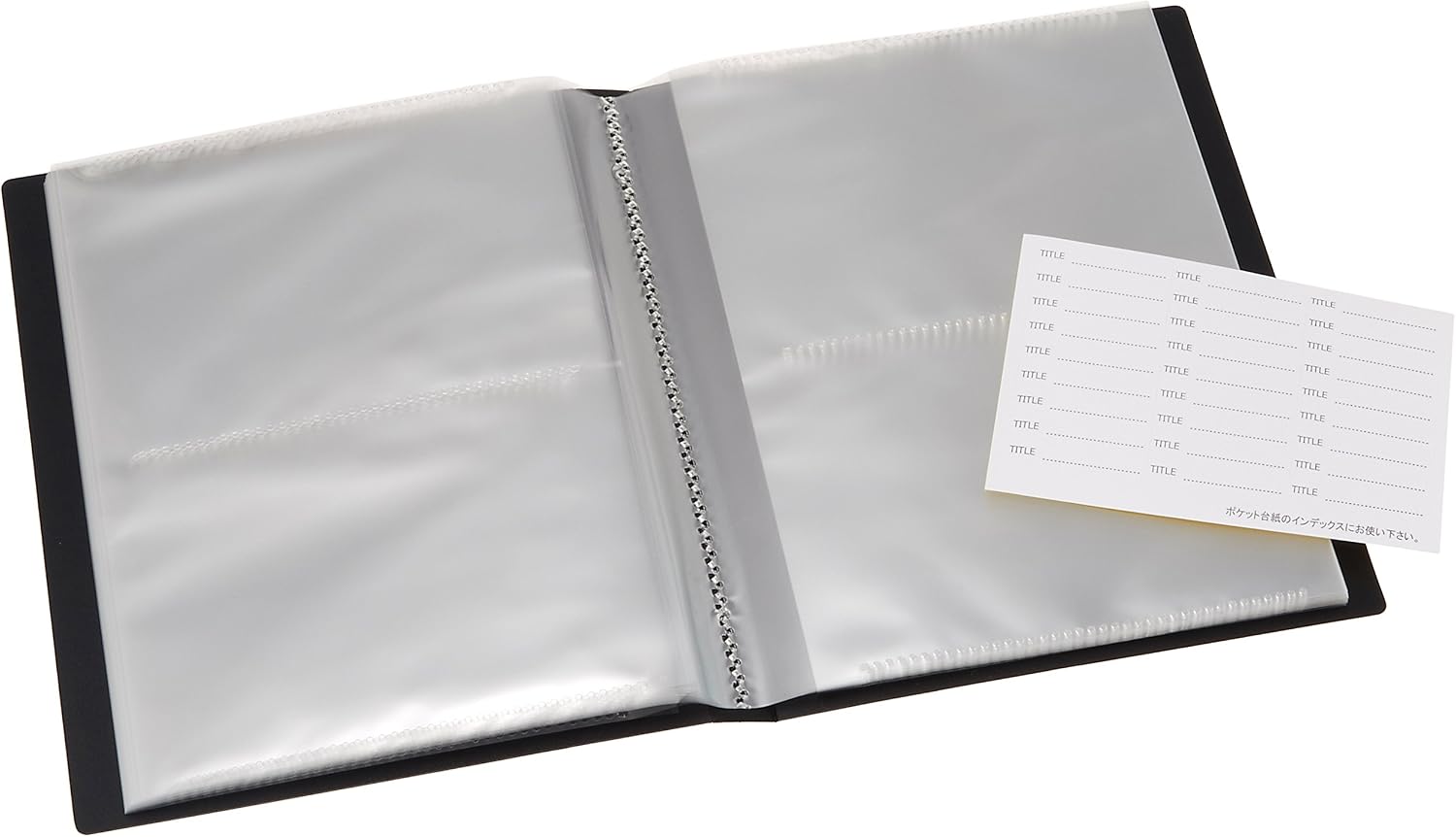 Nakabayashi Co., Ltd. KG-format ultra-transparent pocket album (Black) 80 sheets CTPKG-80-BK