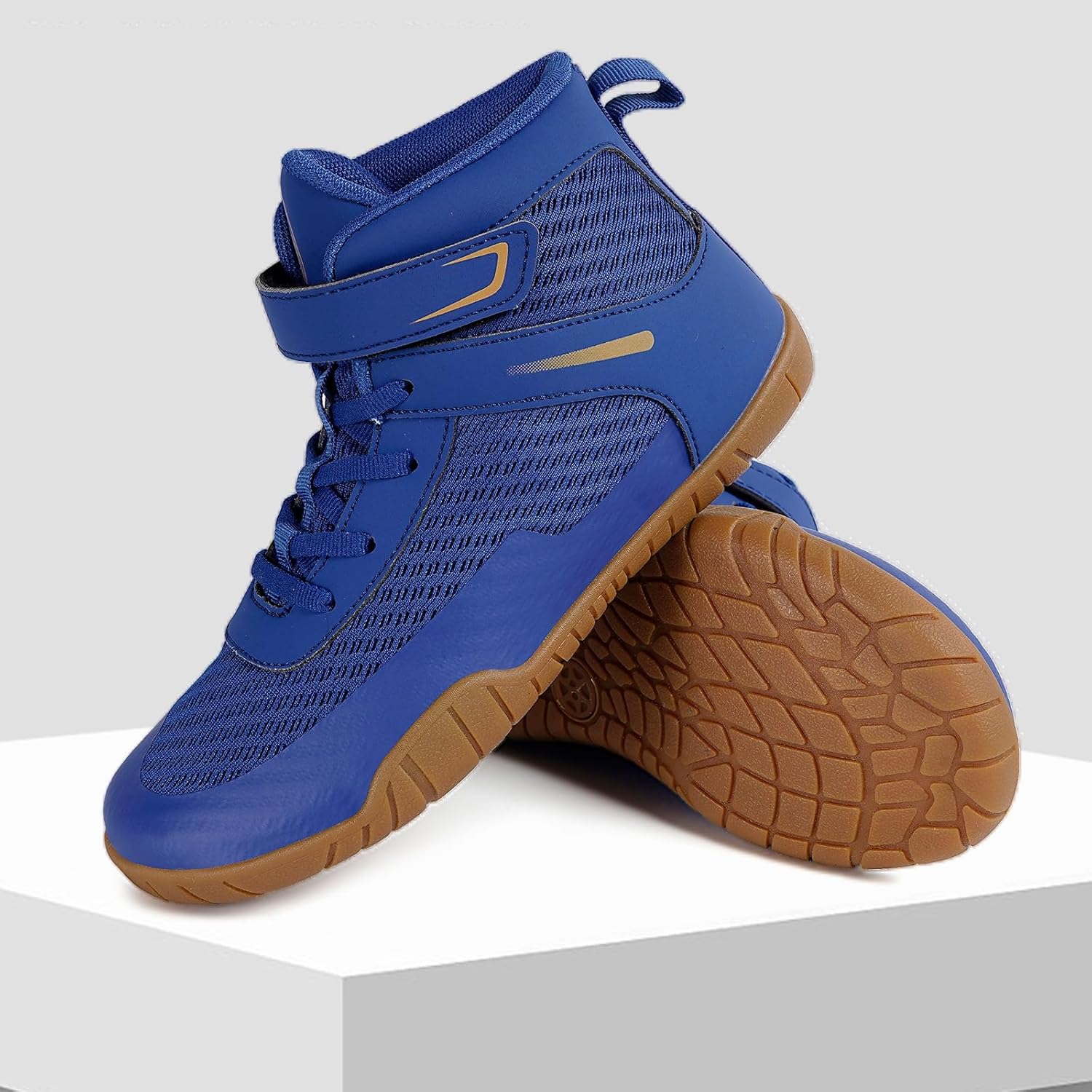 Kids Wrestling Shoes Boys Girls Boxing Shoes Mid Top Sneakers Zero Drop Sole - Image 6