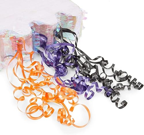 Miniatura 3 de Bonita piñata fantasma para decoraciones de fiesta de Halloween, cuerda iridiscente, 17 x 13 x 3 pulgadas