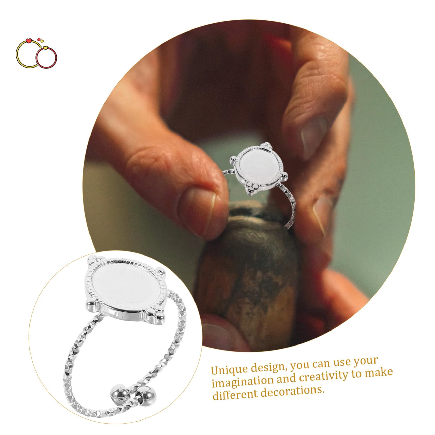 SHINEOFI 30pièces Supports De Bague Ajustables Inoxydable Pour Bases De Bague Vides Pour Création De Bijoux Accessoires De Bijoux Faits Maison