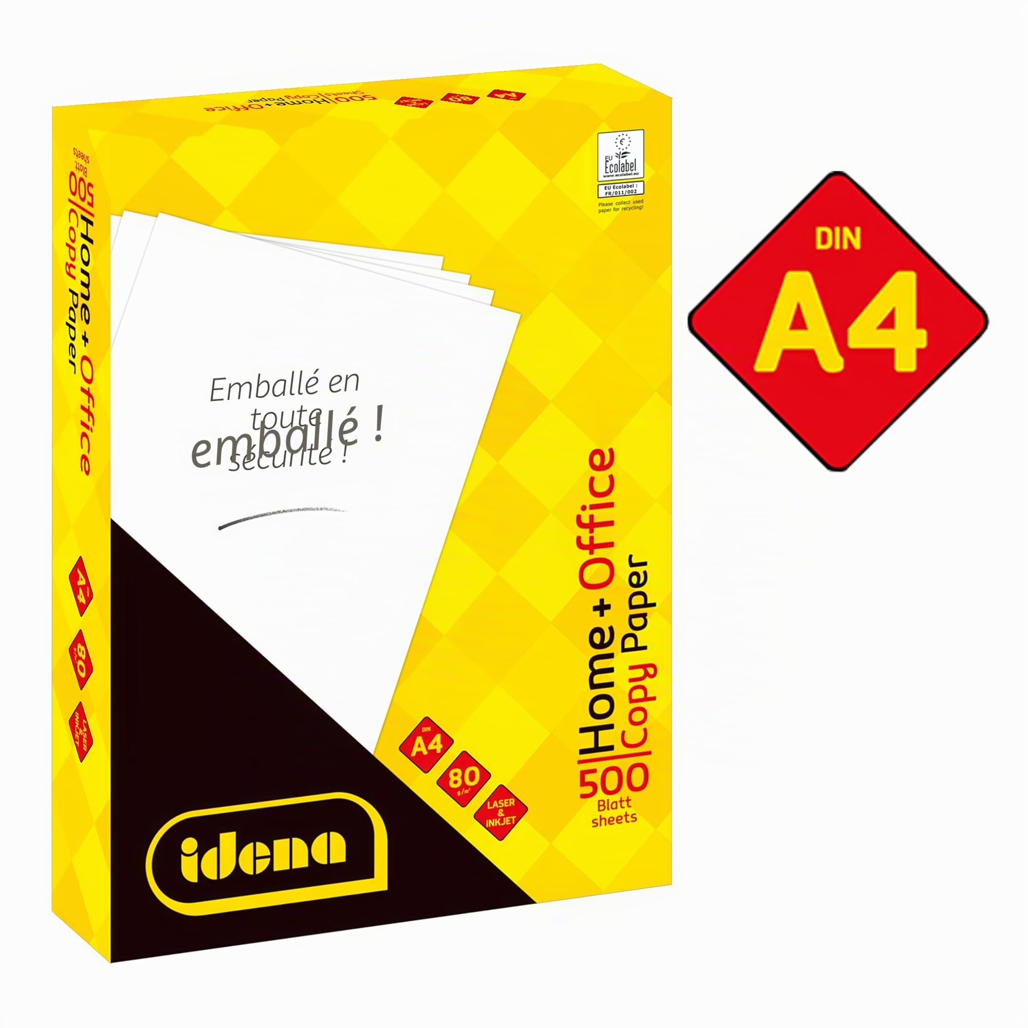 Idena 10548 Papier A4 80 g/m² Blanc 500 Feuilles Lot