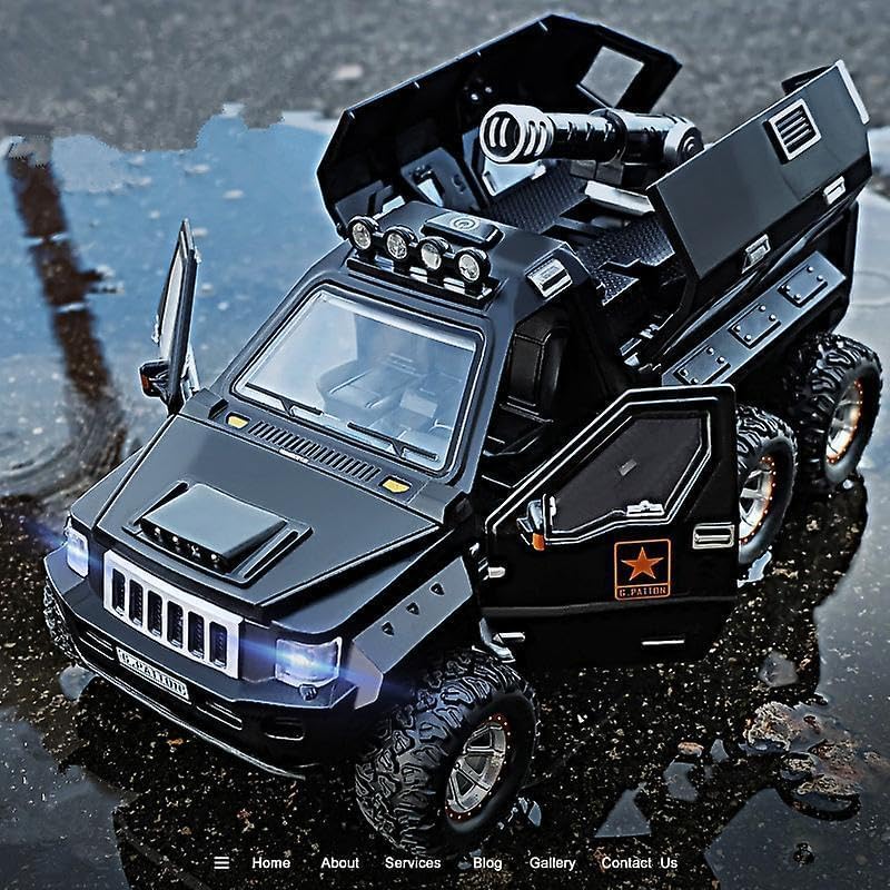 Image of 1:24 G-Patton Military Armored Diecast Scale Model Metal Pull Back Toy car for Kids with Automatic Openable Doors & Light, Music Toy Vehicle for Kids【Colors as Per Stock】