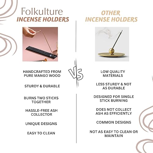 Miniatura 8 de Folkulture Soporte de incienso para palos, quemador de incienso, atrapa cenizas o soporte para varillas de incienso para decoración de mesa, soporte