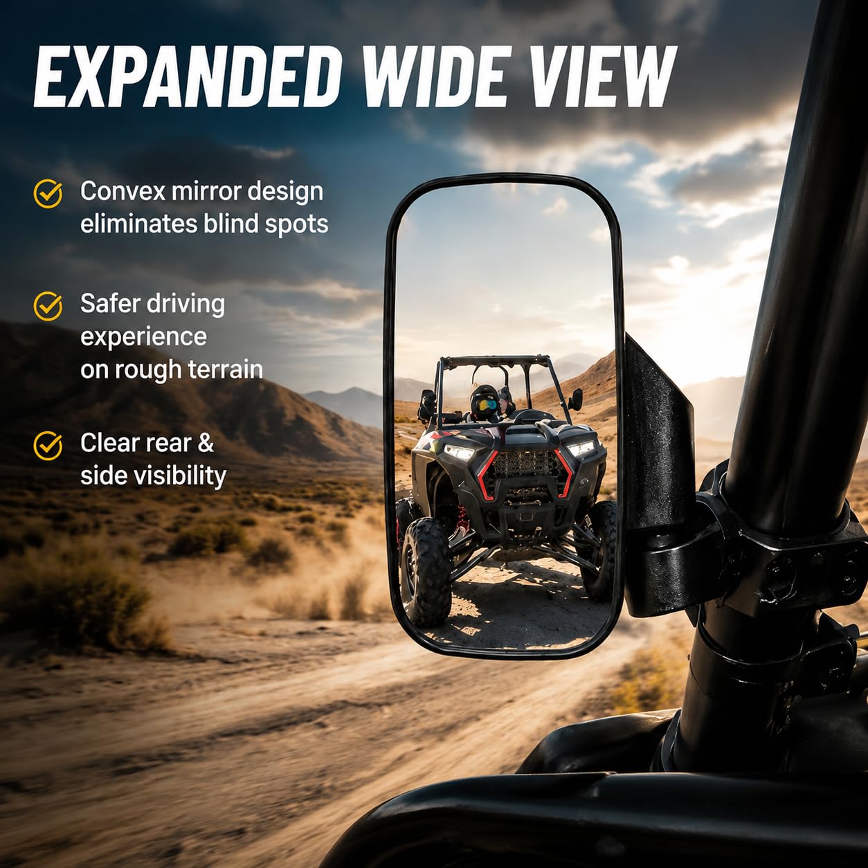 Paquet de 2 rétroviseurs latéraux UTV for Arctic Cat Wildcat EPS 2015