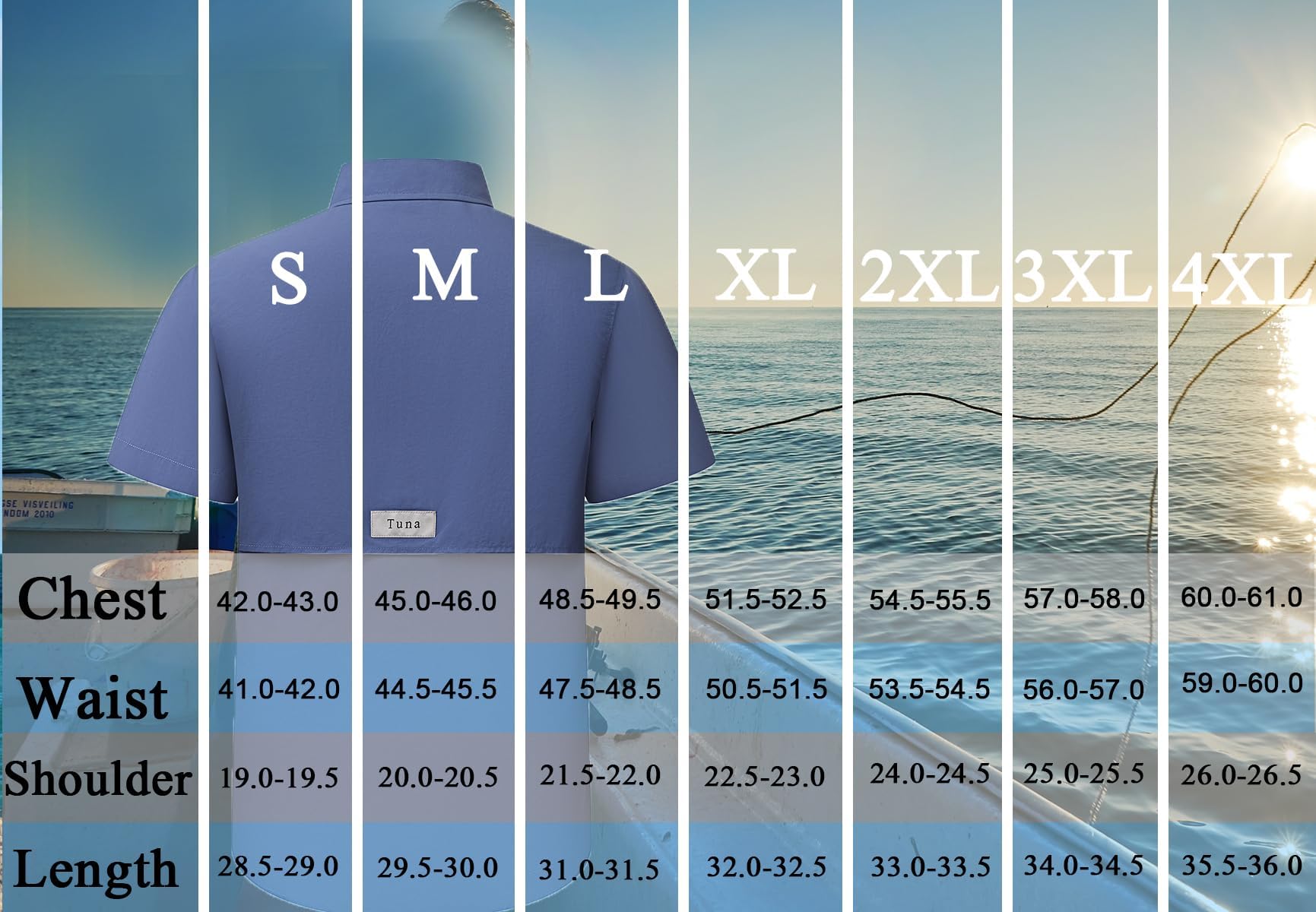 Tuna Camisas de pesca para hombre con protección solar UV UPF 50+ transpirable de secado rápido SPF senderismo camisa de manga corta