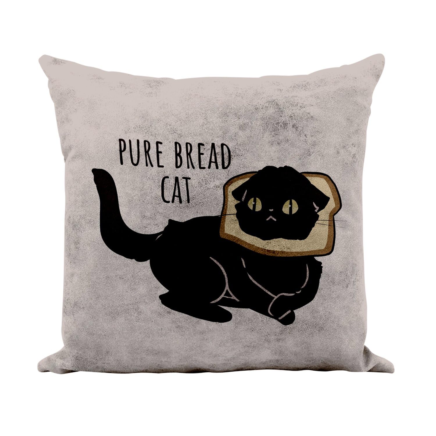 Coussin chat humour similicuir camel pour réveiller la déco de votre salon