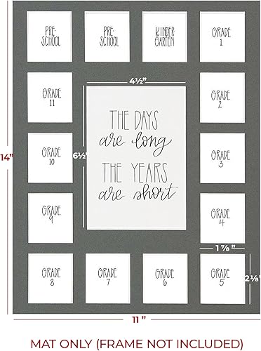 Miniatura 4 de Tapete de fotos para días escolares con múltiples aperturas, collage de fotos de años escolares, tapete de fotos de los días son largos, sin marco,