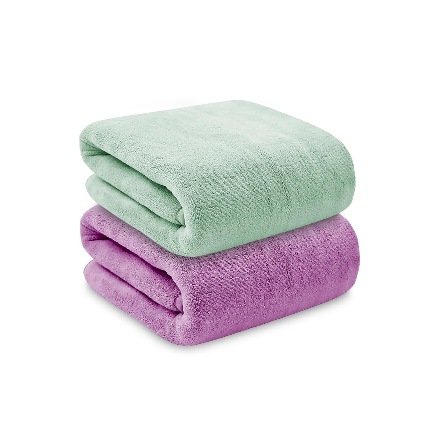 MAXOSHINE Microfiber Towels for Bath Large Size-Super Soft Coral Fleece Bathing Towel Hook Quick Dry Super Absorbent-Bath Towel for Men and Women-70x140 cm, 350 GSM, Pack of 2