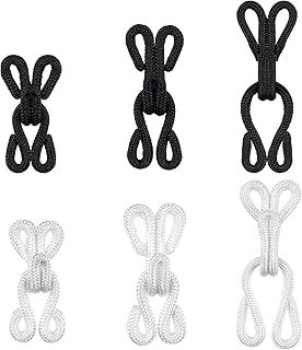 60 Sets Large Covered Sewing Hooks and Eye Closure Jewelry Books Crafts Latch for Clothing Bra Thick Leather deep Pile Fabrics Fur Coats Wraps and Jackets (Black and White)