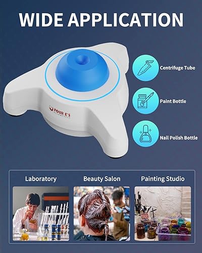 Miniatura 7 de Mini mezclador Vortex con tapa de silicona extra intercambiable, agitador de vórtice de laboratorio con función táctil, 5600 rpm, diámetro orbital