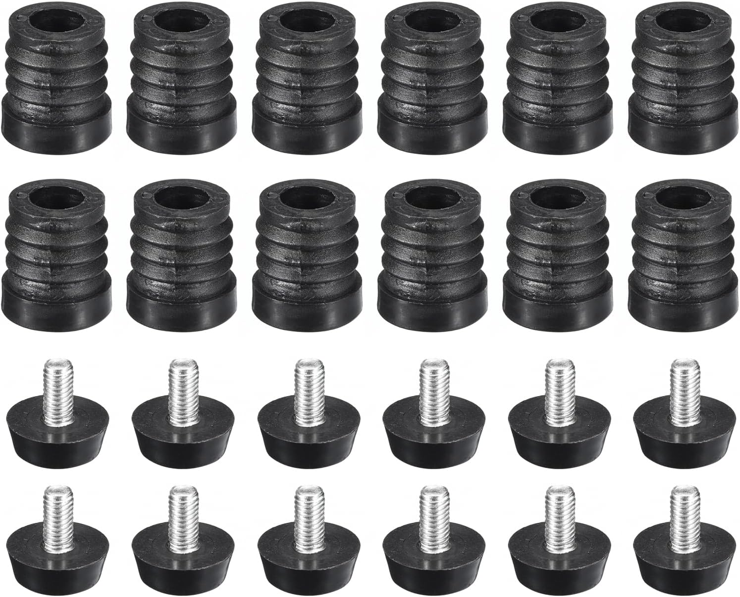 12x Bouchons de Tube Ronds avec Filetage M6 pour
