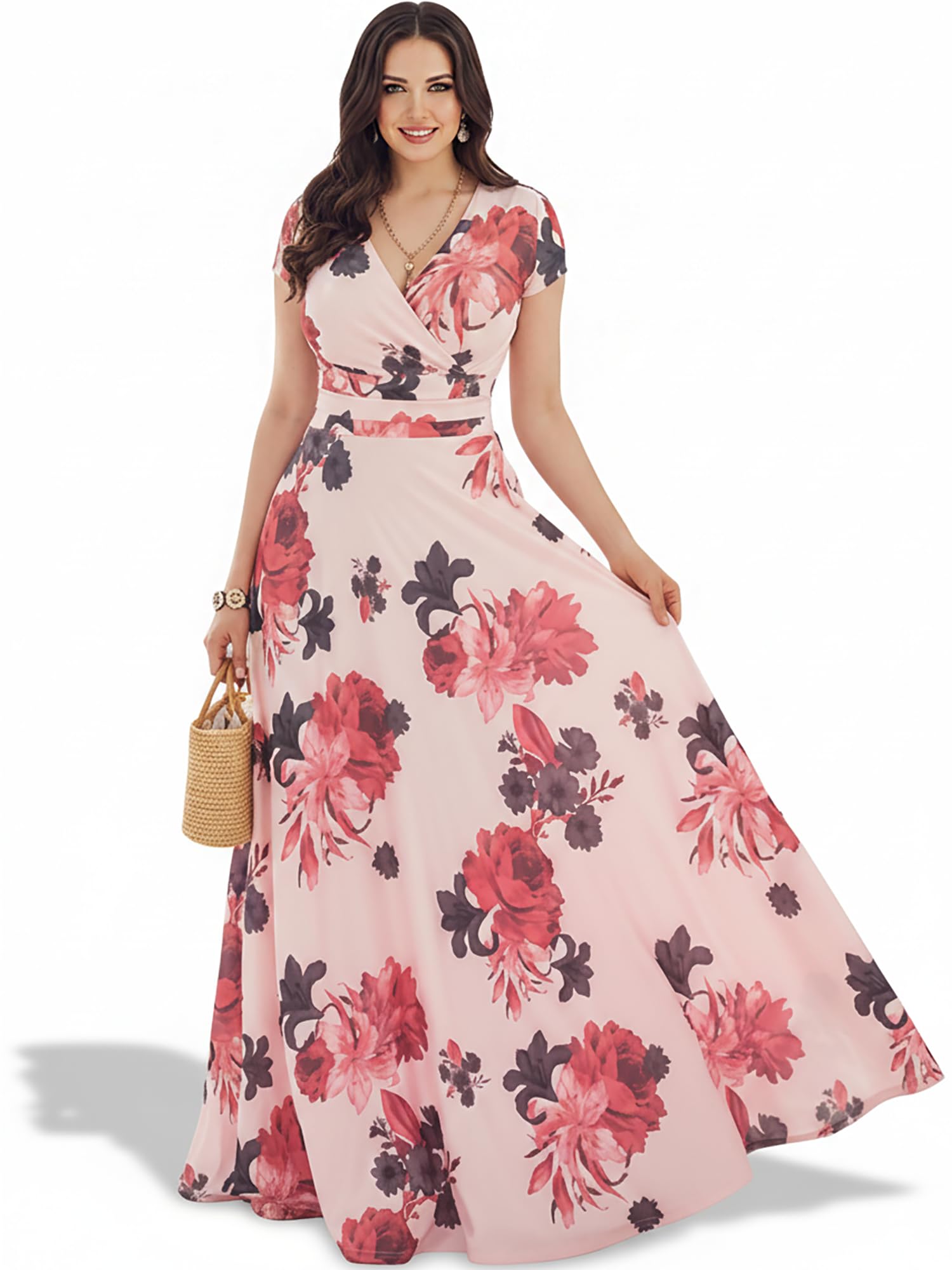 KOH KOH Womens Long Modest Floor Length Flowing Summer Print Maxi Dress