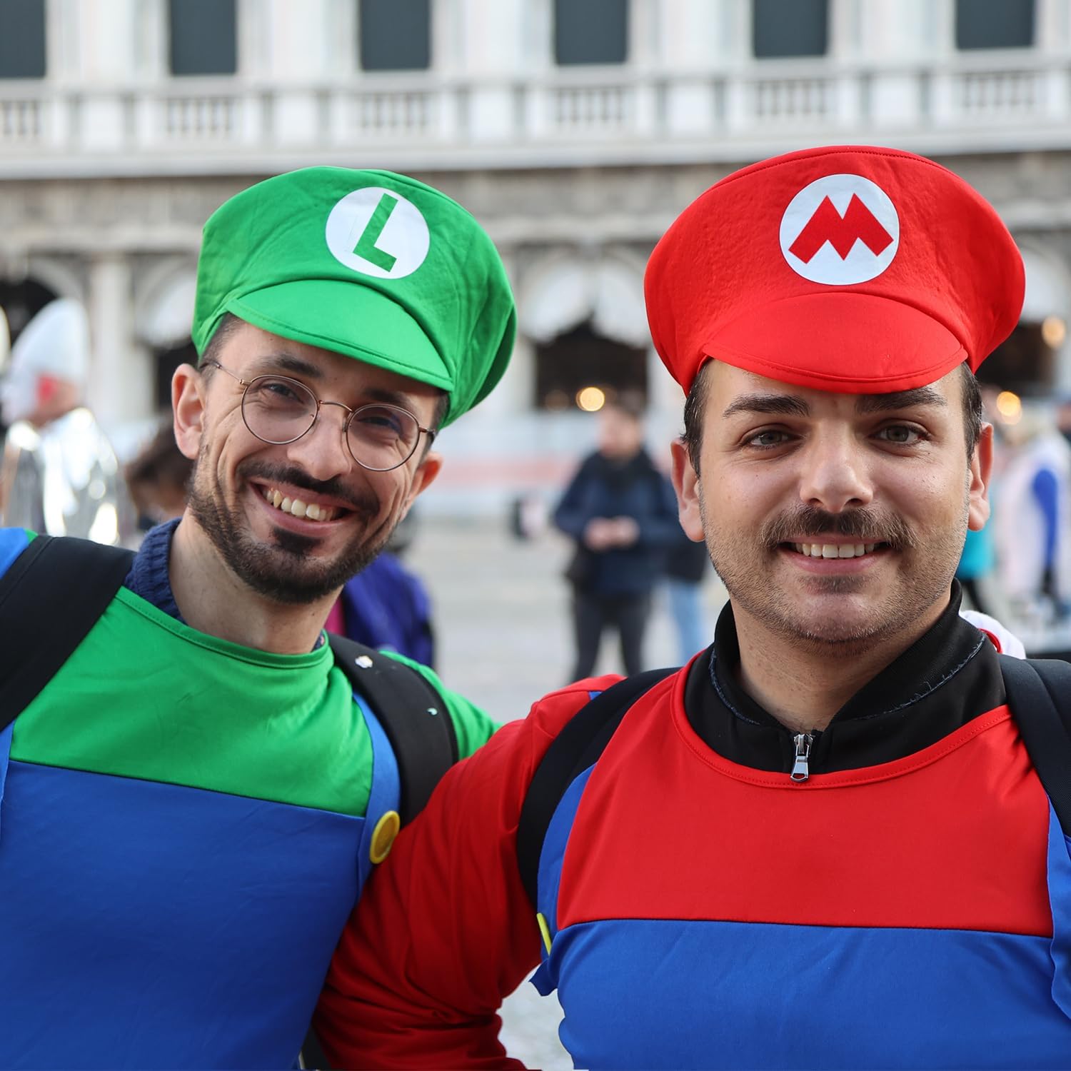 Jolbndcv Red and Green Hat with Gloves Buttons and Beard for Cosplay Costume - Image 6