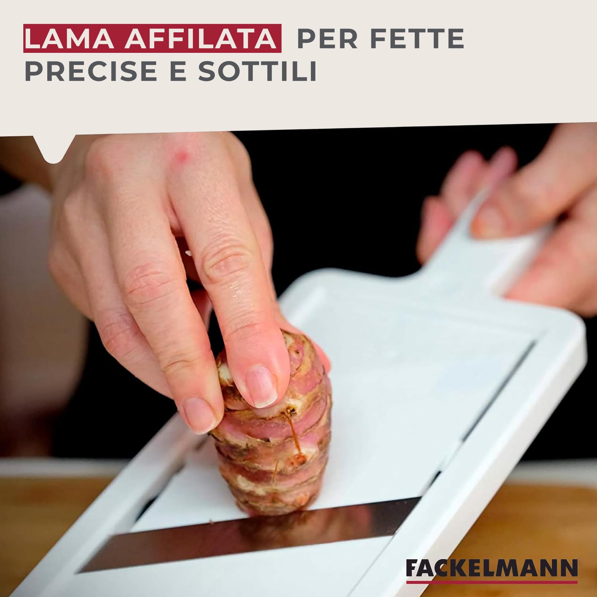 Fackelmann Mandolina Affetta Verdure lama regolabile acciaio Inox 1-6 mm 32x12x3,5 cm