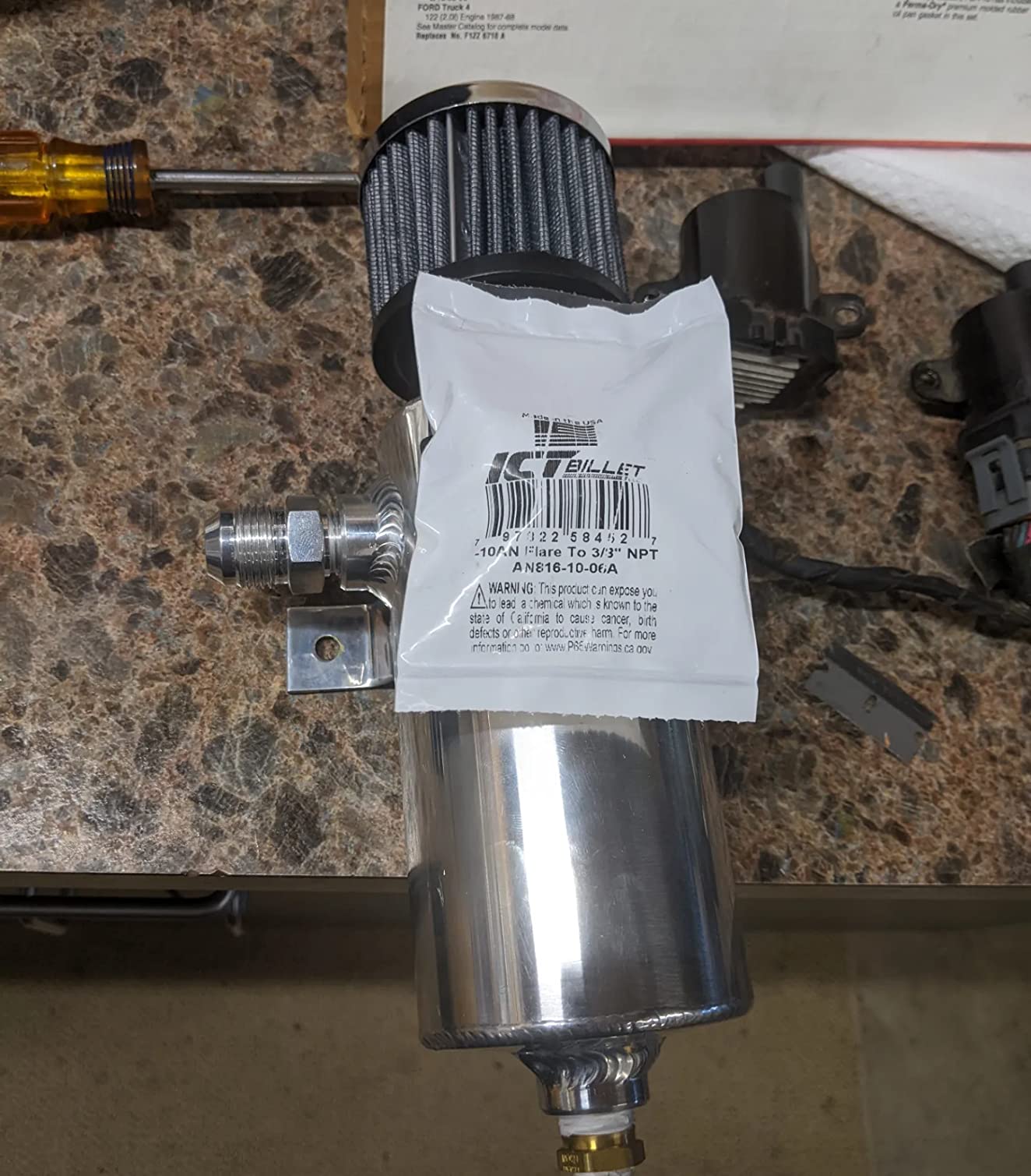 110108: AN To NPT Straight Adapter Fitting | -10 AN Male To 3/8 In - Foto 10