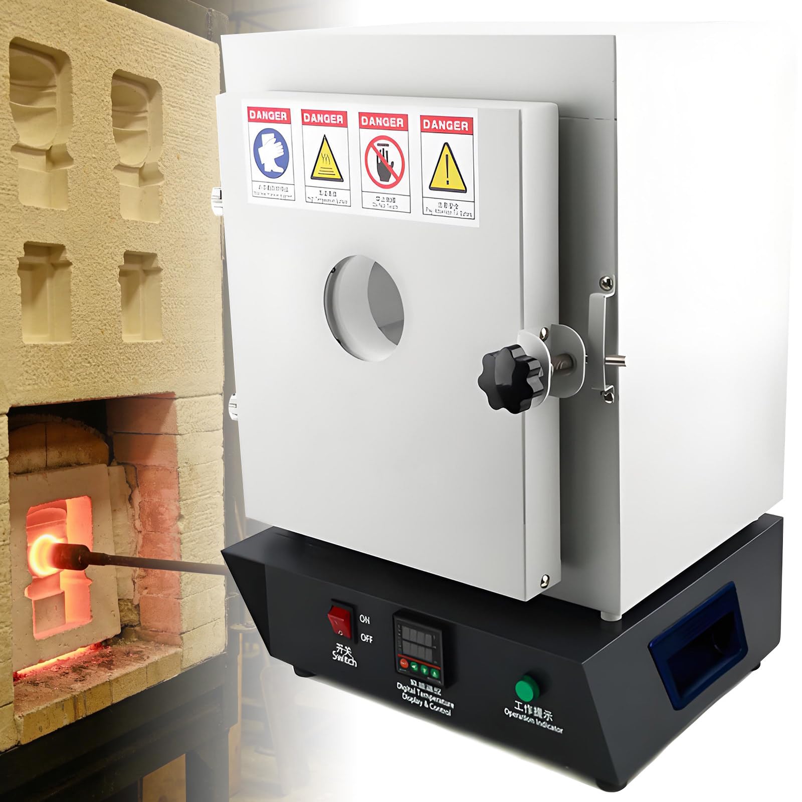 Brennofen für Keramik/Metallschmelzen Zu Hause,Schmelzofen für Keramik,Hochtemperatur 1150°c (2102°f),Schmelzofensteuerung,für Schmuckherstellung,Wachsguss,Tonkeramik-DIY