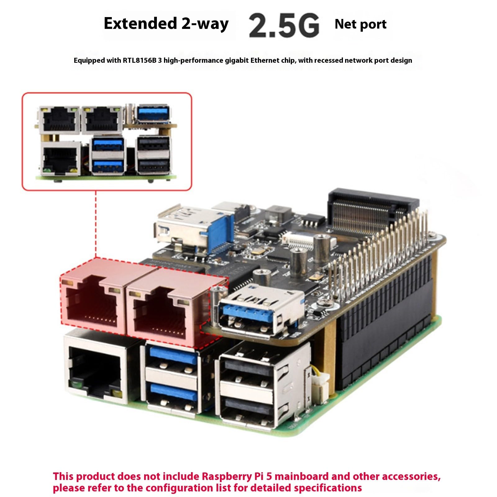 Adaptateur PCIe vers USB 3.2 pour 5, deux ports Ethernet 2, 50 G et extension de mémoire des disques durs