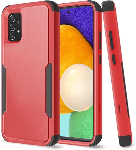 Miniatura 6 de TJS Funda compatible con Samsung Galaxy A52, Galaxy A52S, con protector de pantalla de vidrio templado, resistente, resistente, a prueba de golpes,