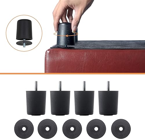 Miniatura 5 de H&B Luxuries Reposapiés cuadrado de cuero capitoné otomano con tapa abatible (rojo con almacenamiento)