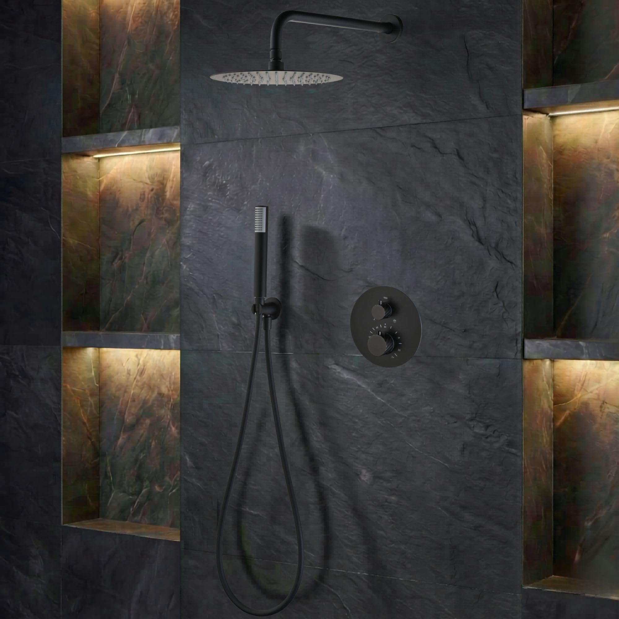 Douche encastrée thermostatique de luxe IMEX avec ciel de pluie