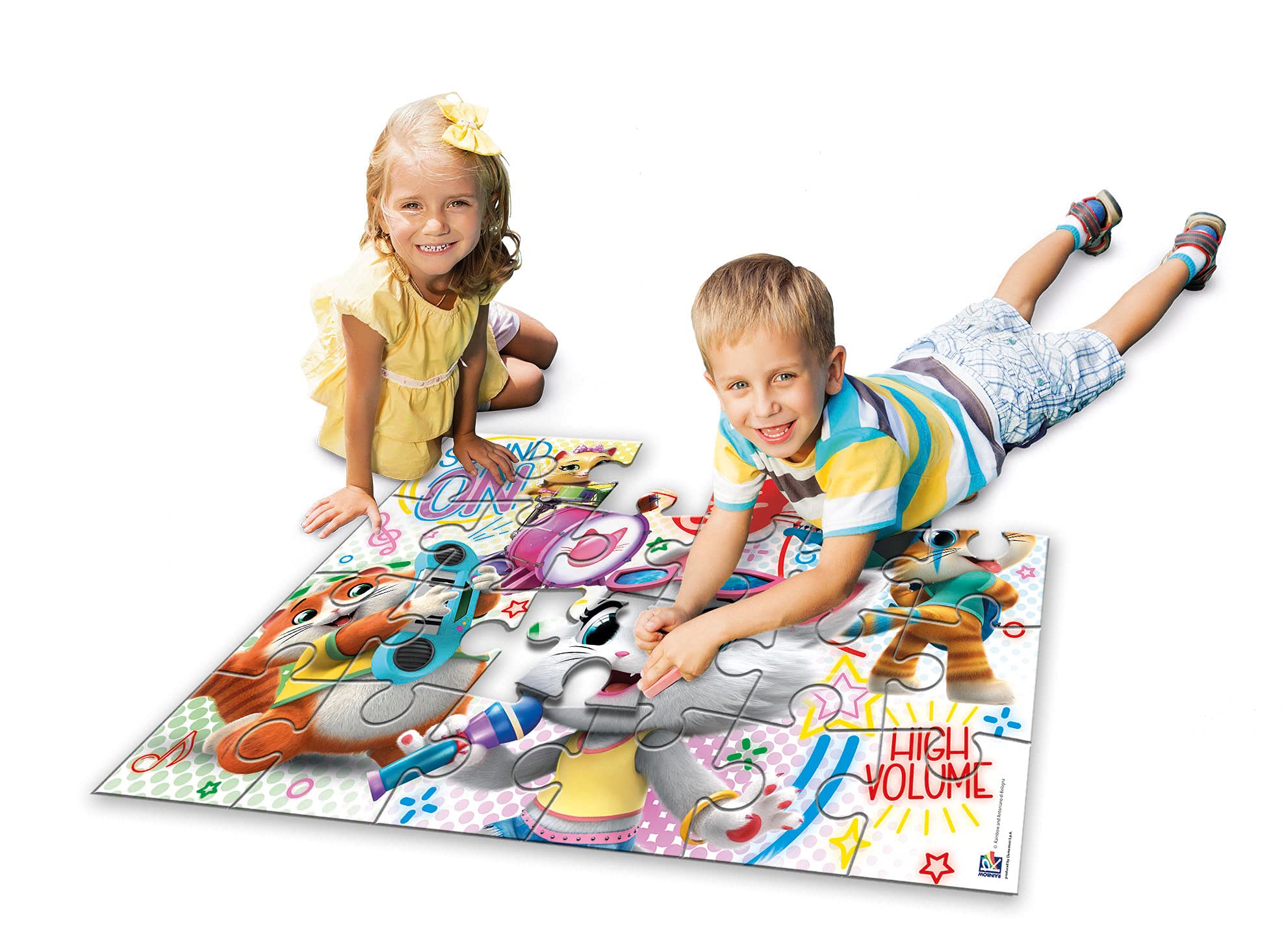 Clementoni 25466, 44 Gatti Supercolor - Puzzle da pavimento per bambini, 40 pezzi, età 3 anni in più