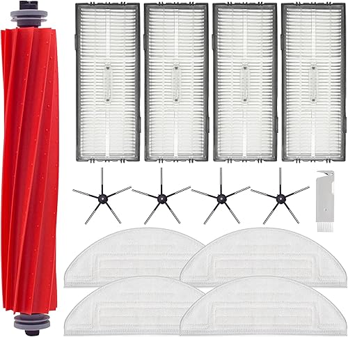 Home Times Kit de accesorios para Xiaomi Roborock S7 MaxV UltraS7 MaxV Acoplamiento, 1 cepillo de rodillo, 2 filtros Hepa, 4 cepillos laterales, 4