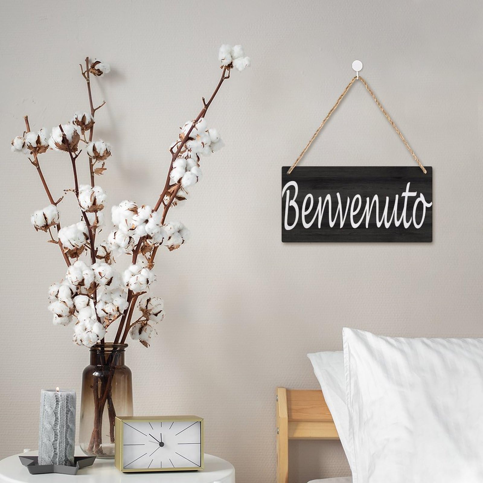 Cartello Benvenuto In Latta Vintage 40x10 Cm - Decorazione Parete Per Casa E Bar
