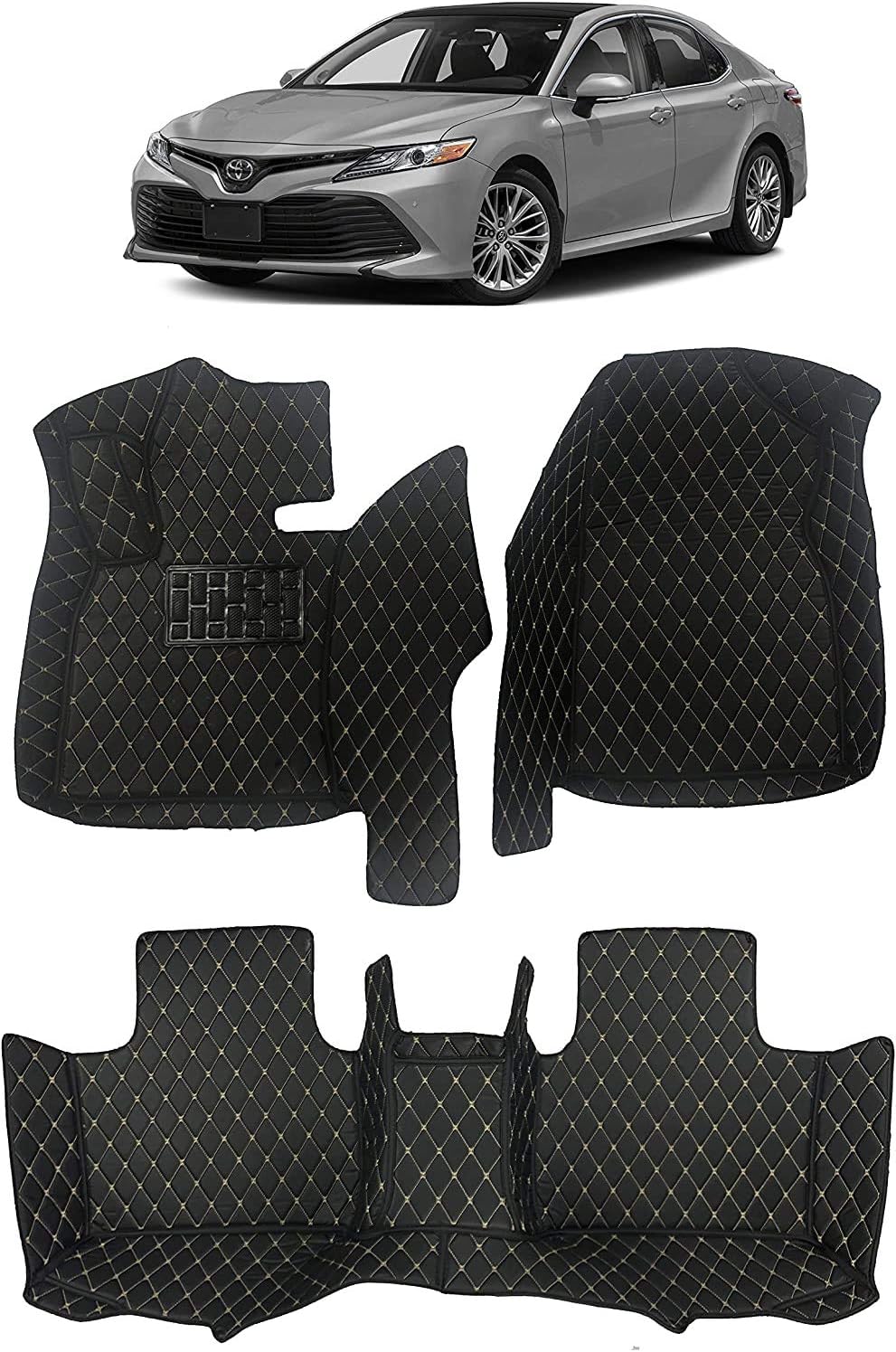 Custom Fit [Made in USA] All Weather Heavy Duty Trunk Cargo Liner for 2018 2019 2020 2021 Toyota Camry Non Hybrid Sedan - Black 2D Flat