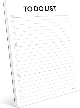 To Do List Notepad, A5 Size 8.3"x5.8" Daily To Do List by Category, Premium Thick Paper With Cardboard Back Support, Undated Daily Planner Notebook, Ruled Pages, Checkboxes.