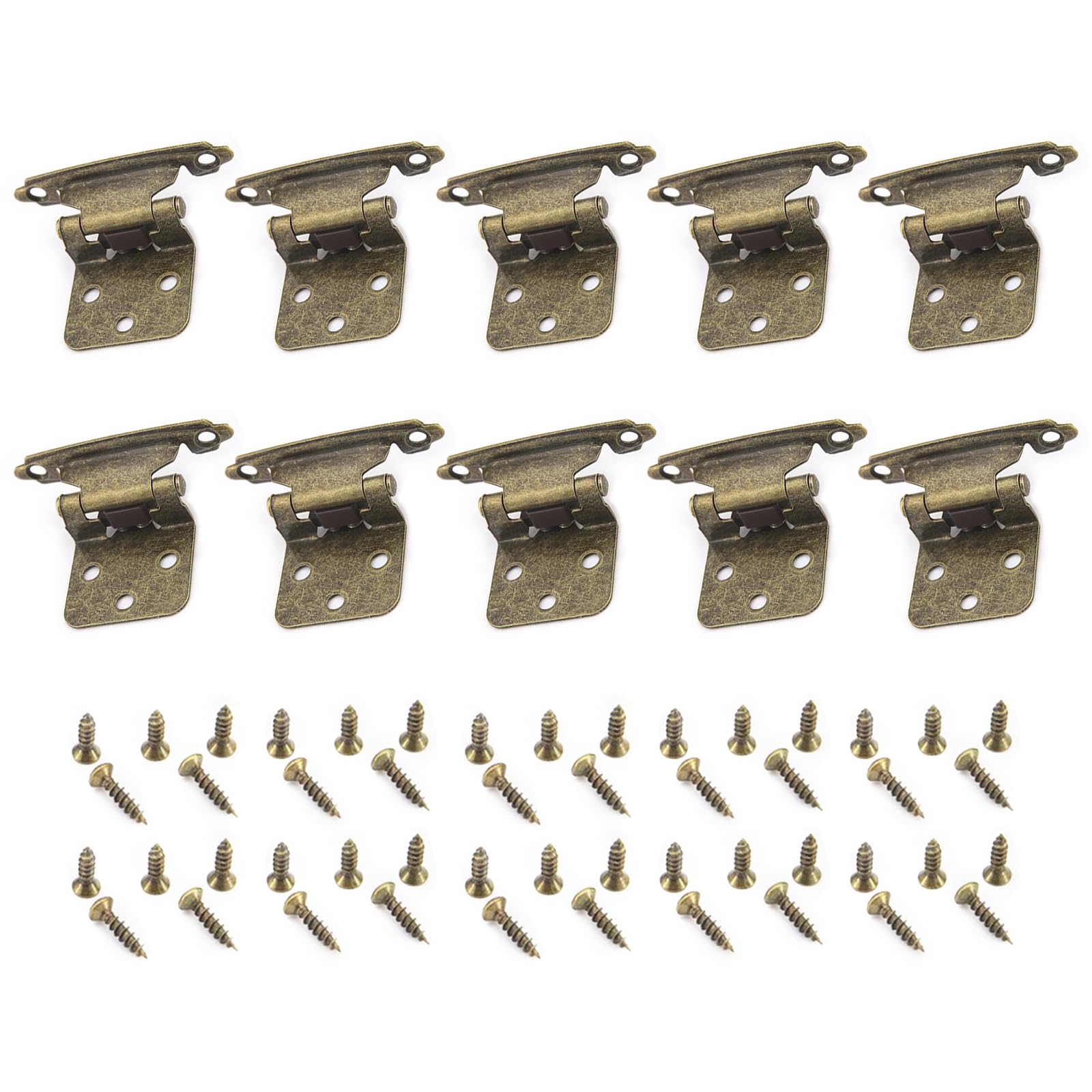 10Pcs Semi Concealed Kitchen Cabinet Hinges Closing Hinges Inset Inset Antique Cabinet Hinge for Furniture Cupboard Antique Closing