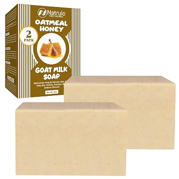 Cactus Honey & Oats Goats Milk Soap Bar 4 oz Natural Bar Soap for Women, Men, Kids, Itchy Skin, Eczema, Psoriasis, Rash, Sunburn Skincare Calming Colloidal Oatmeal Face Cleanser & Body Wash 4 Ounce Pack of 2