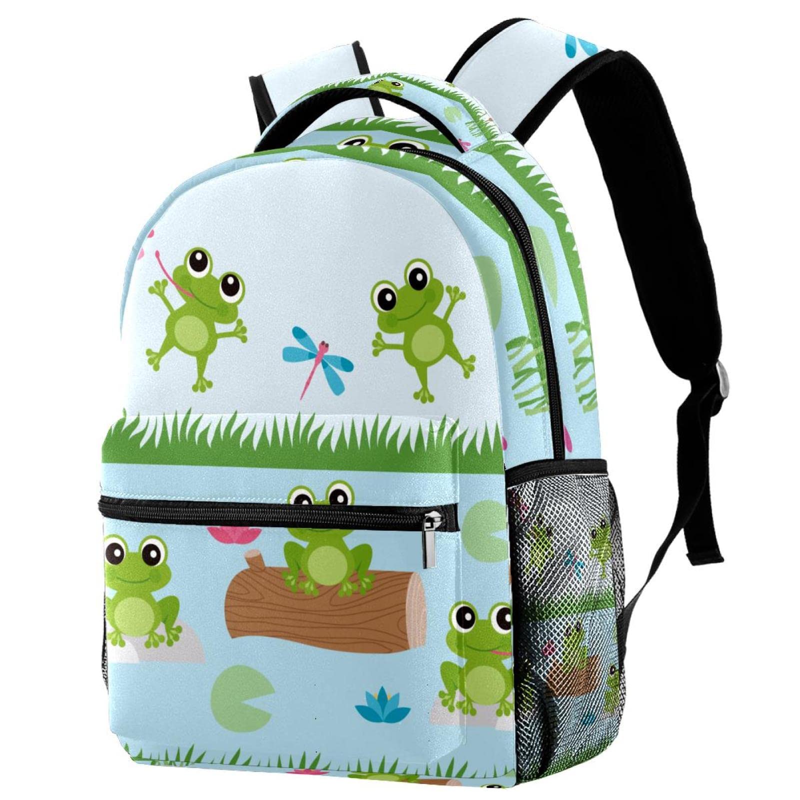 Mochila para portátil resistente con diseño de rana y libélula 7