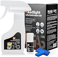 PQWESIT Headlight Restoration Kit - No Tools Spray Cleaner Restores Yellowed Oxidized Headlights for All Vehicles