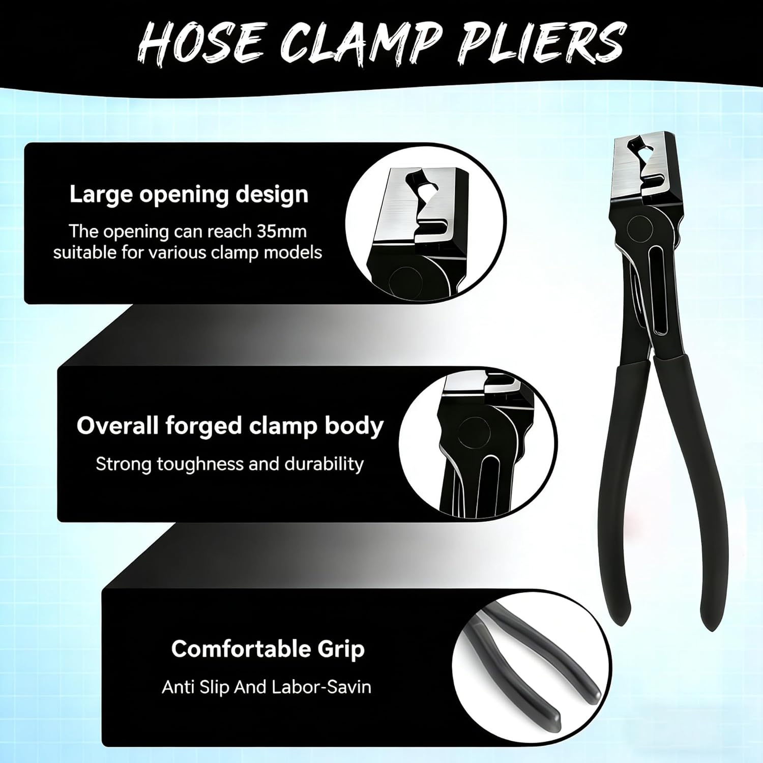 5 Pieces Electrical Connecto Pliers for Cars, Universal Wire Terminal Removal Tool Set with Storage Box, for Fuel Line Clip, Sensor, Ignition Coil & Fuel Injector (Black)
