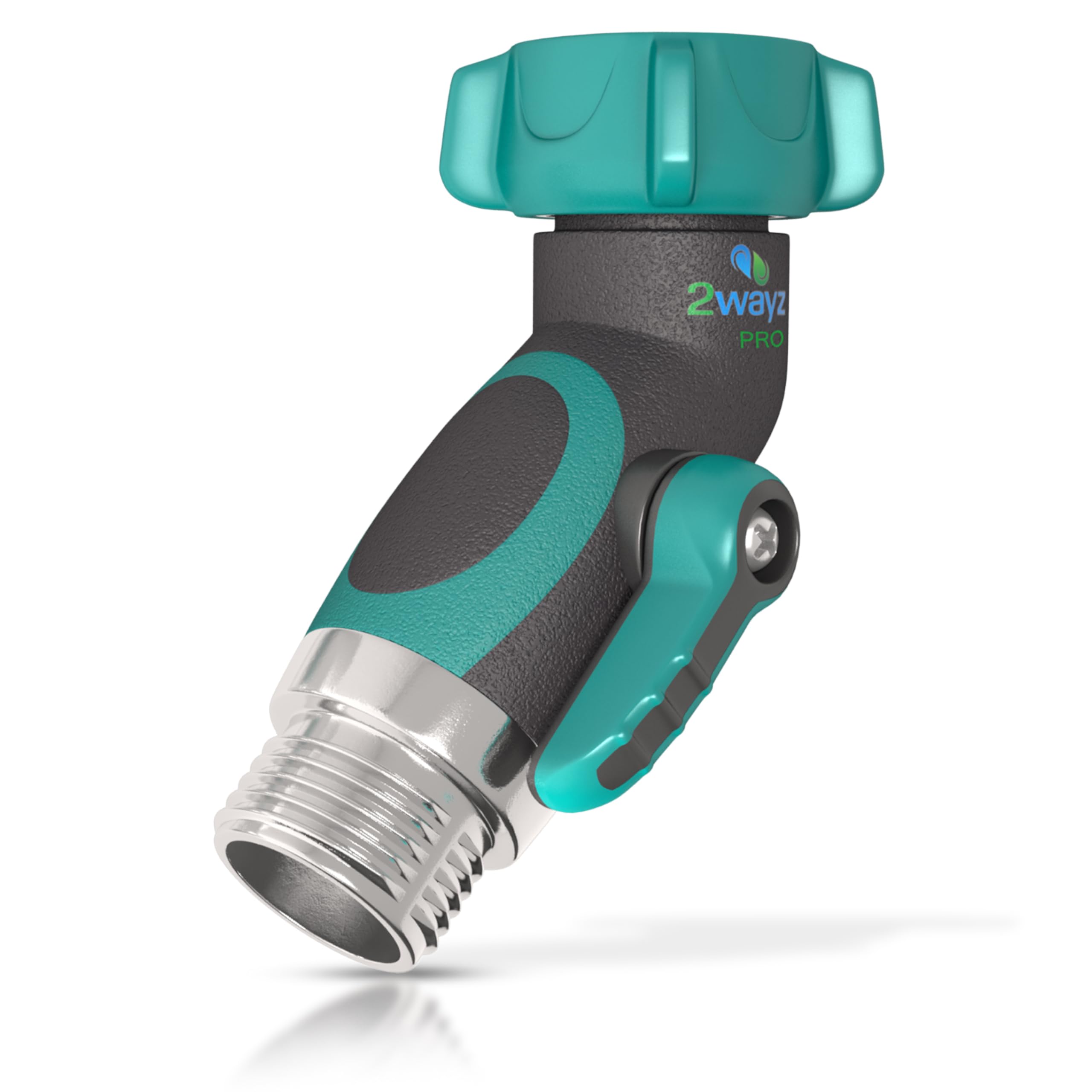 45 Metal Hose Elbow, Heavy Duty Hose Adapter and Angle Connector with Water Shut Off Valve